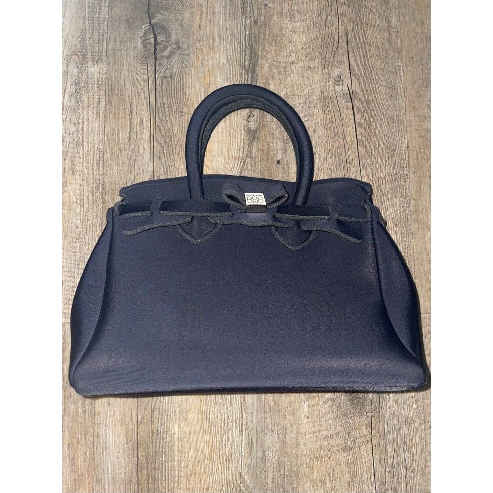 Save My Bag Black Double Handle Bag Neoprene Made in Italy